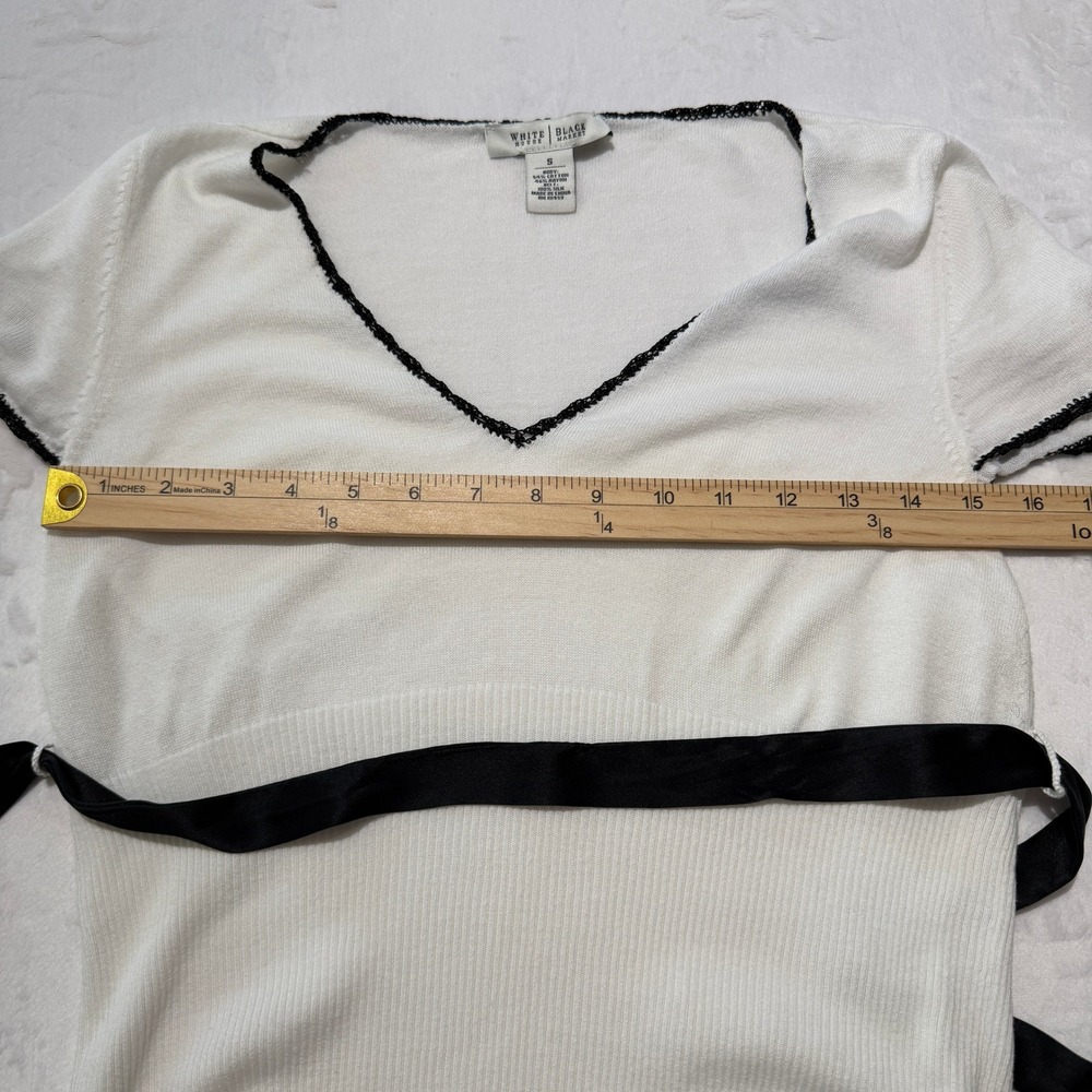 French Girl Balletcore Indie Sleaze Ribbed V Neck Goth Top‎ Coquette Size Small - Picture 5 of 6
